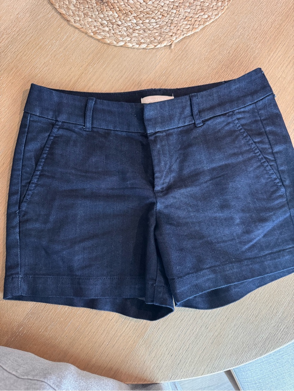 Banana Republic Classic Dark Blue soft cotton denim shorts